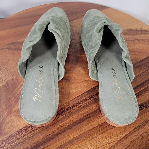 Matisse Vienna Sage Green Suede Women's Mules Size 9.5 - Picture 4 of 15